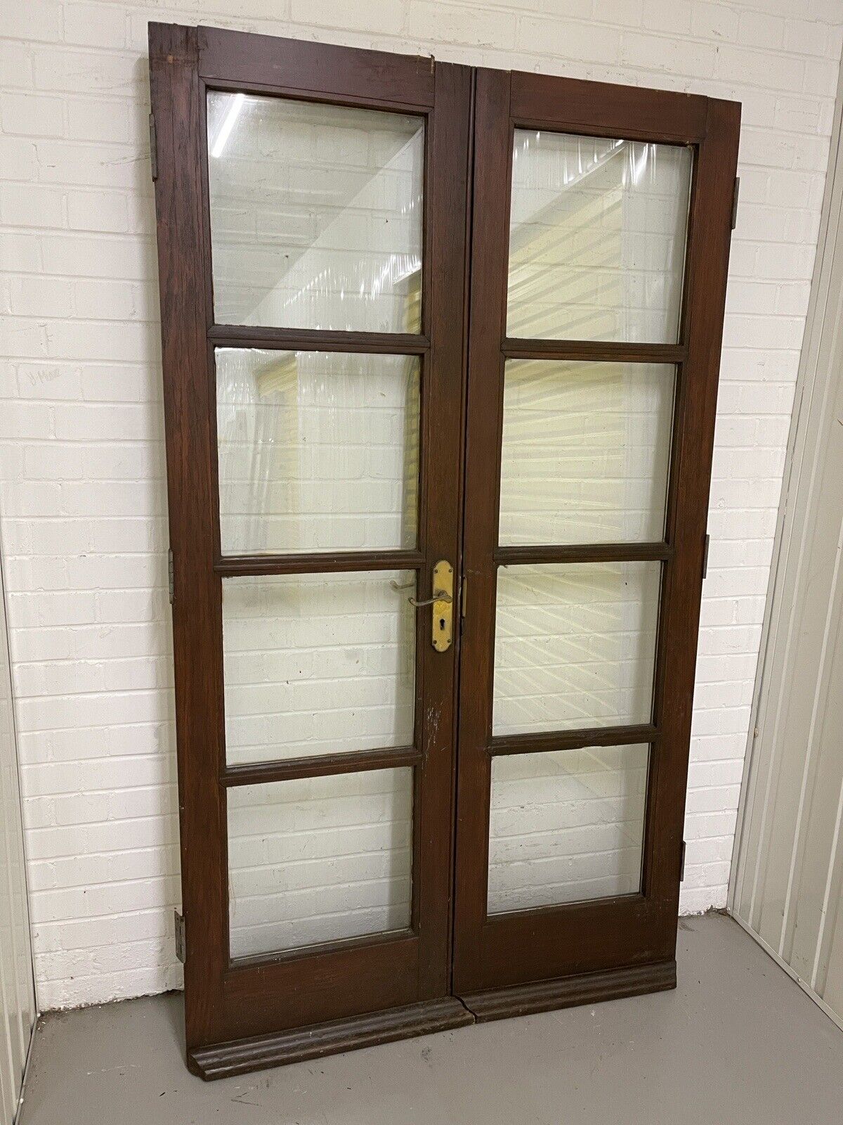 Reclaimed Old French Double Glazed Glass Wooden Double Doors 2025 x 1185mm