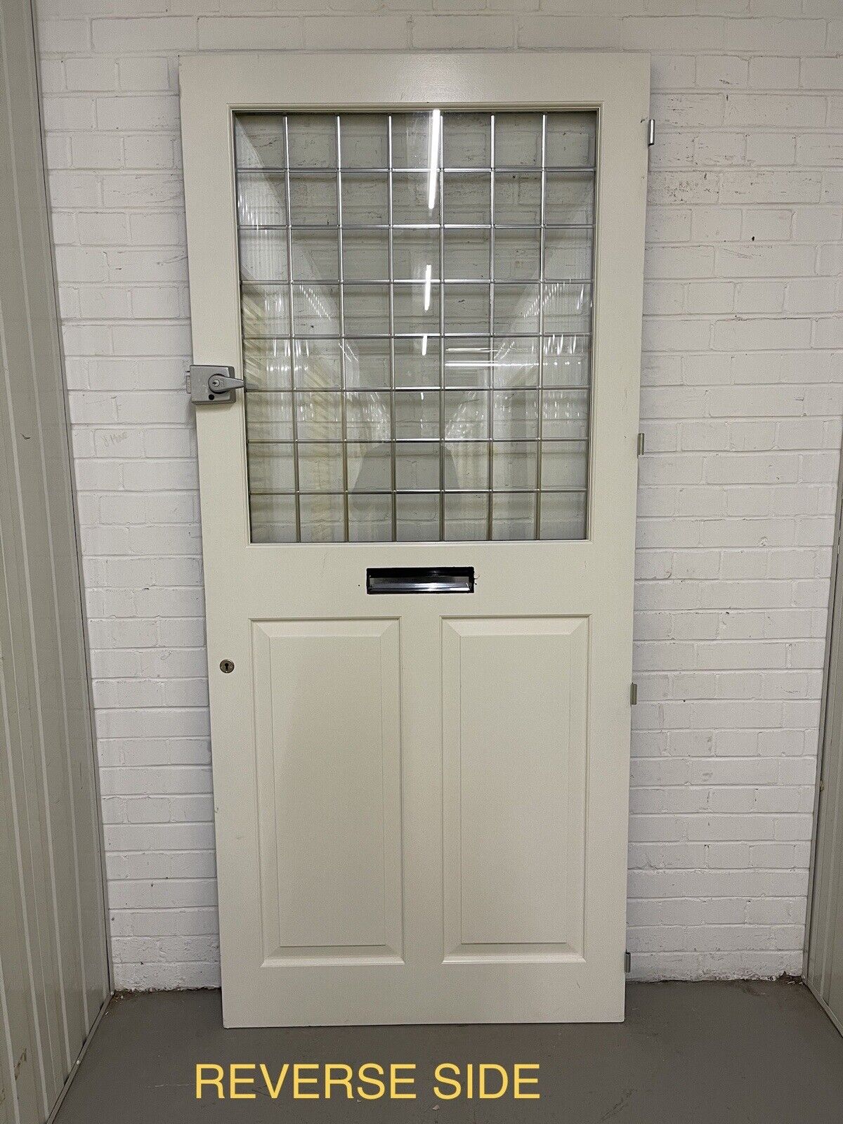 Reclaimed Style Wooden Bespoke Hardwood Leaded Light Front Door 2210 x 980mm