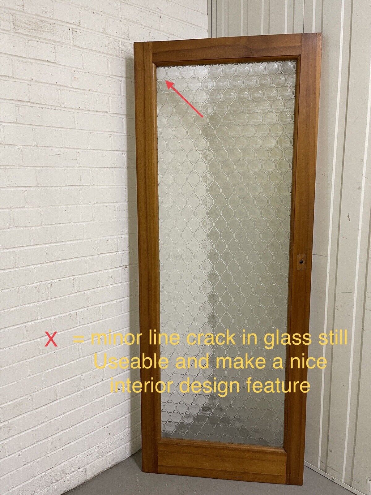 Reclaimed Art Deco Bottle Retro Round Glass Internal Door 1967 x 765mm