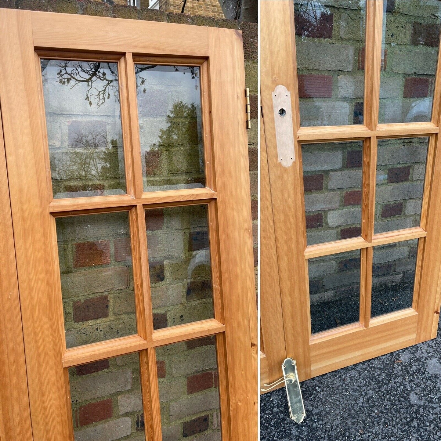 Internal French Bevelled Single Panel Glass Inter Locking Wooden Double Doors