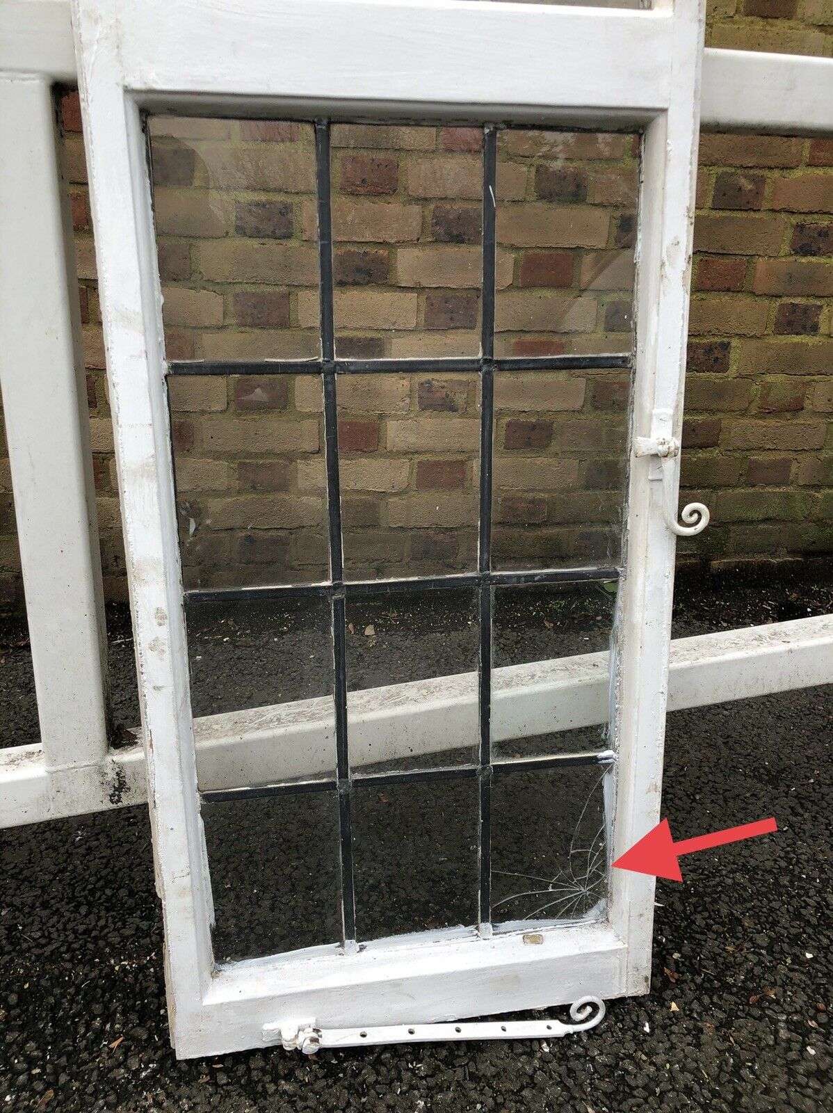 Reclaimed Leaded Light Panel Wooden Window