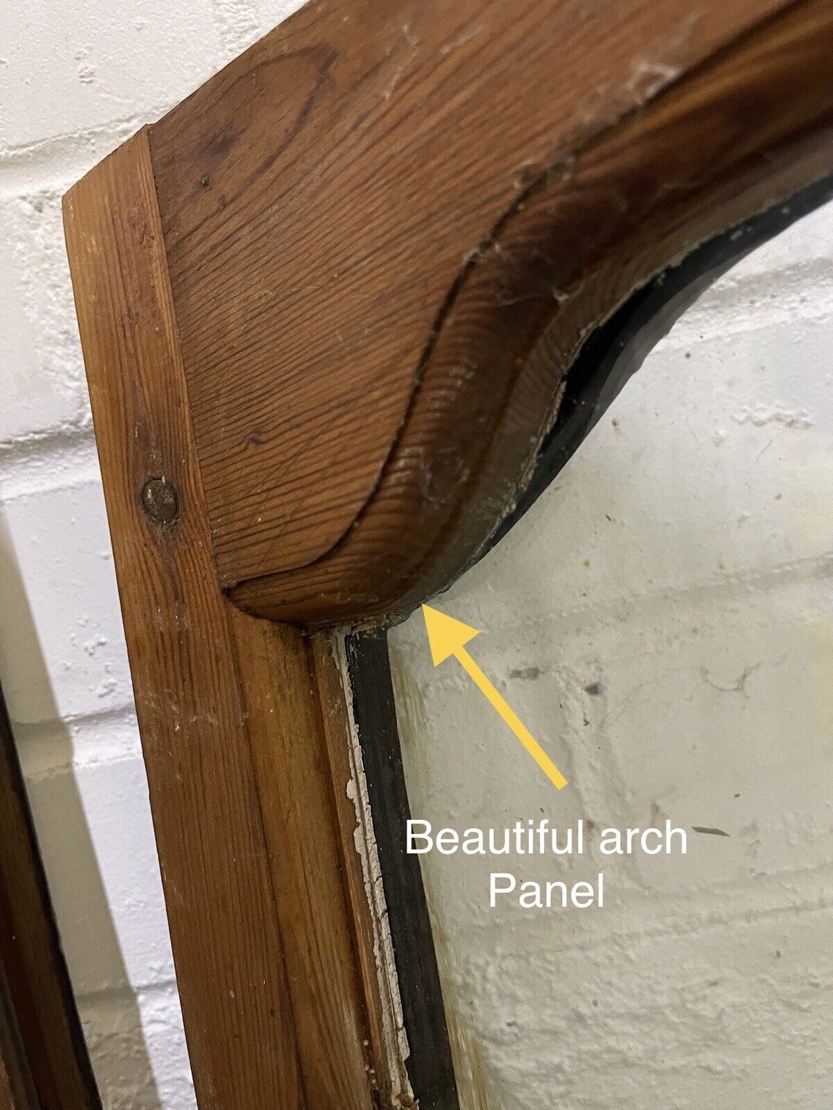 Pair Of Fanlight Arch Double Glazed Wooden Windows 1010 x 373mm 1010 x 373mm