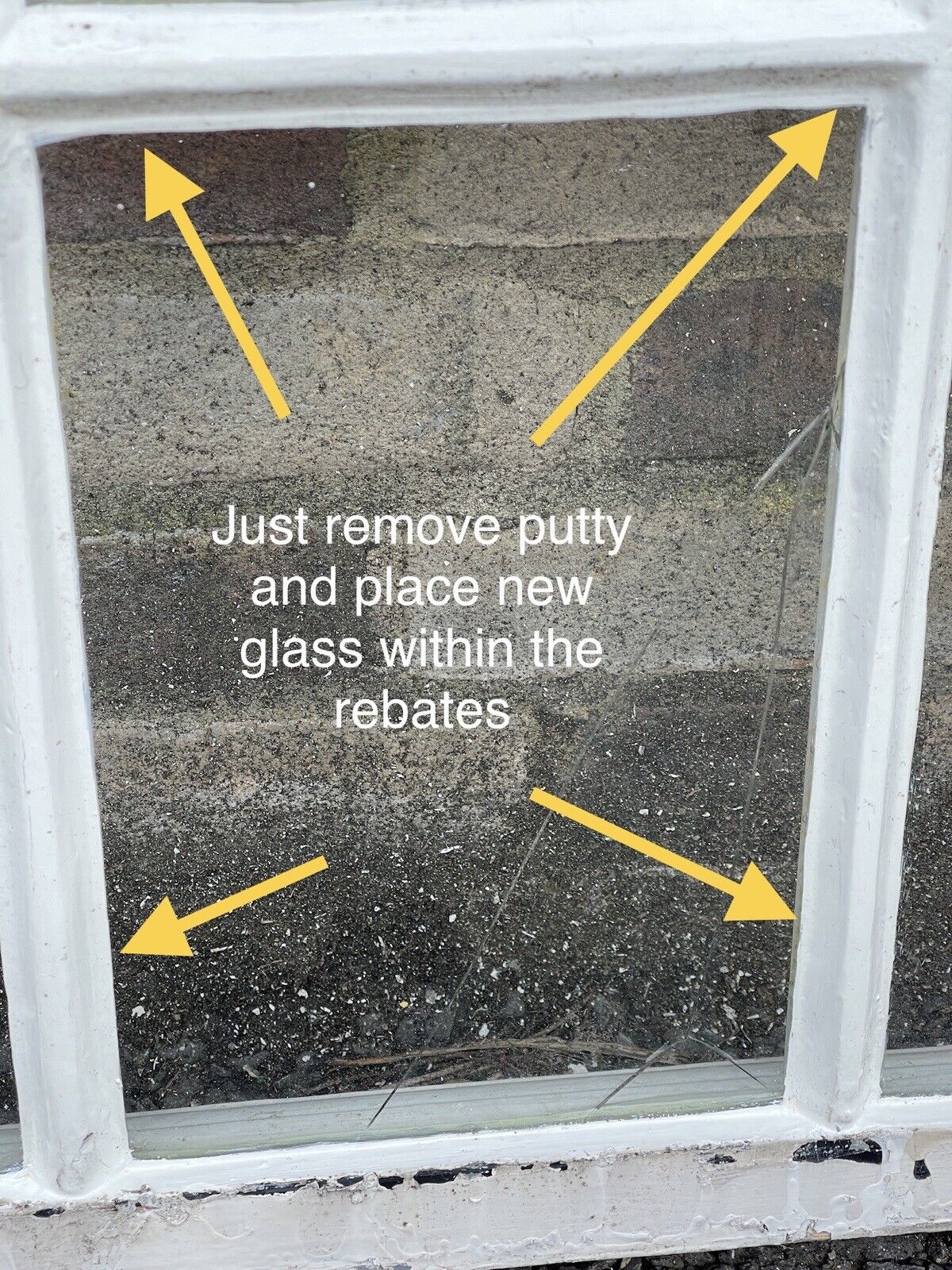 Reclaimed Old Georgian 8 Panel Wooden Window 910 x 795mm