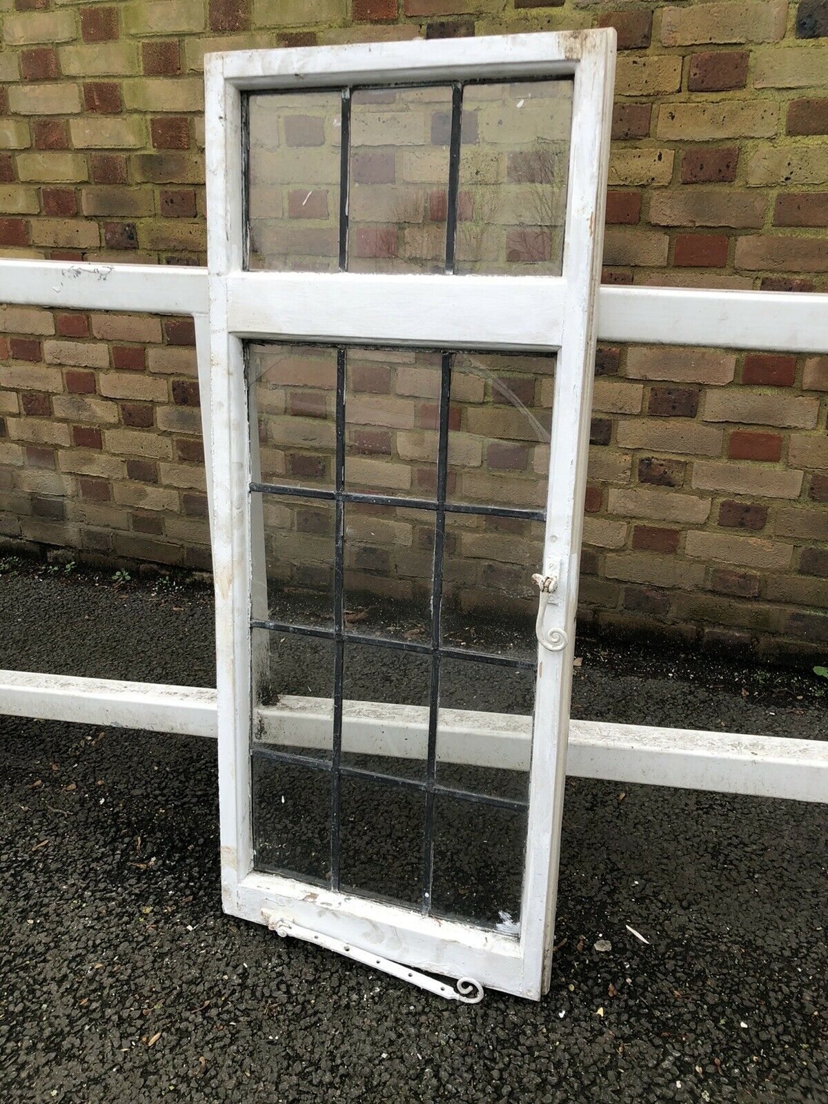 Reclaimed Leaded Light Panel Wooden Window