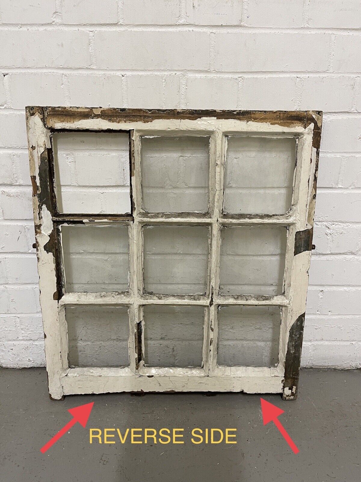 Reclaimed Old Georgian 9 Panel Wooden Window 570 x 630mm