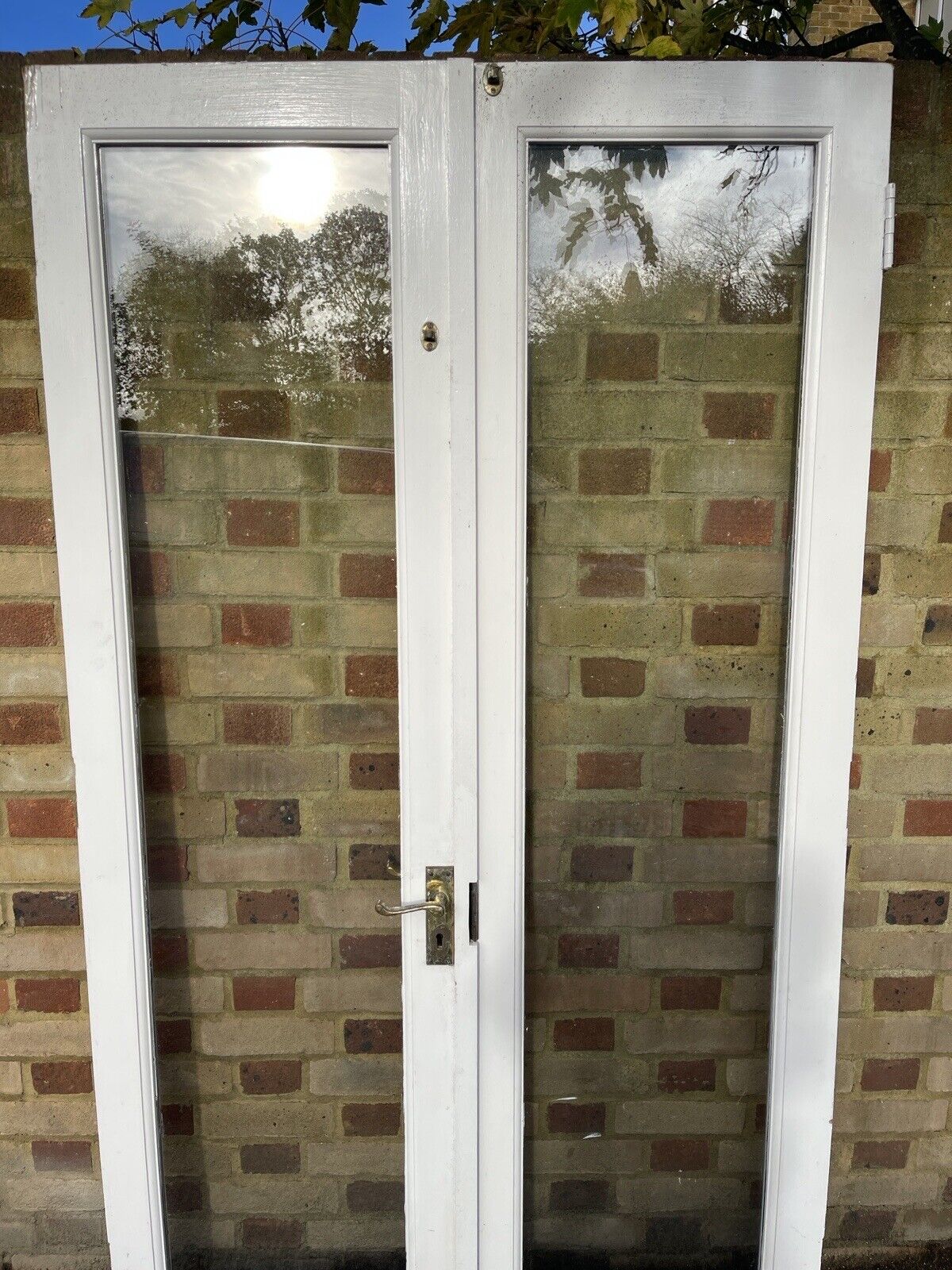 Reclaimed Old French Double Glazed Glass Wooden Double Doors 1997 x 1100mm