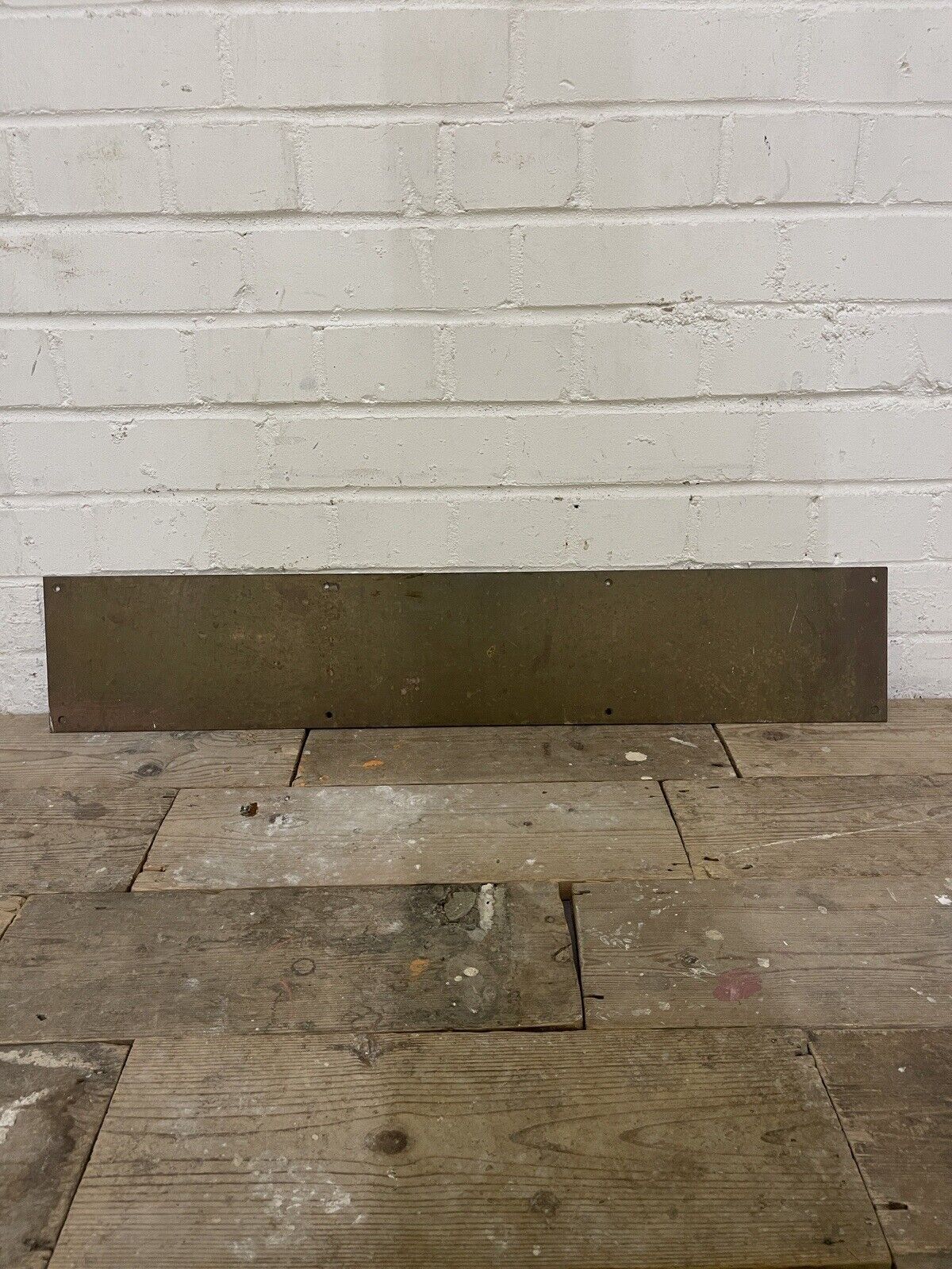 Reclaimed Vintage Old Brass Door Kickplate Kick Plate Guard Hardware