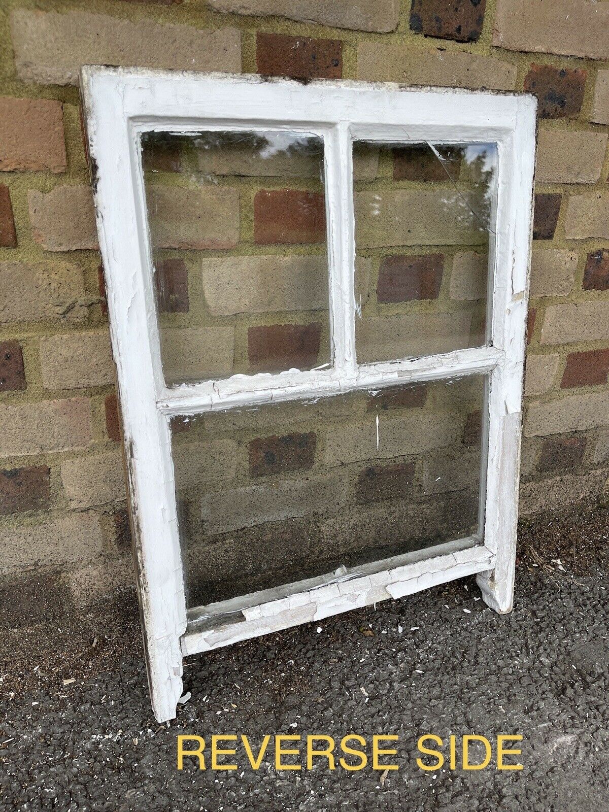 Reclaimed Old Georgian 3 Panel Wooden Sash Window 520 x 705mm