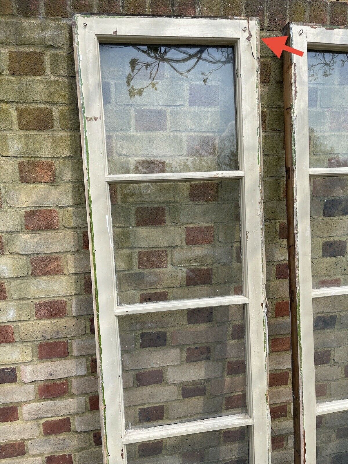 Pair Of Reclaimed Georgian Wooden Window Side glass Panels