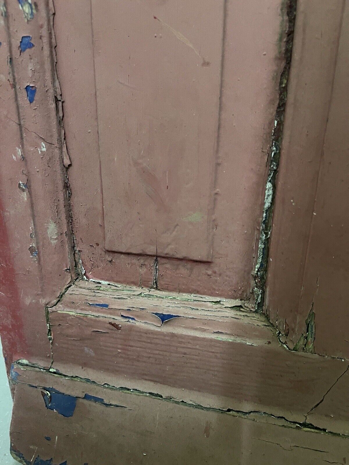 Reclaimed Old 1930s Edwardian Wooden Panel Front Door 1990 Or 1985mm x 755mm