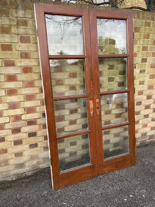 Reclaimed French Double Glazed Wooden Inter-locking Double Doors 1980mm x 1170mm