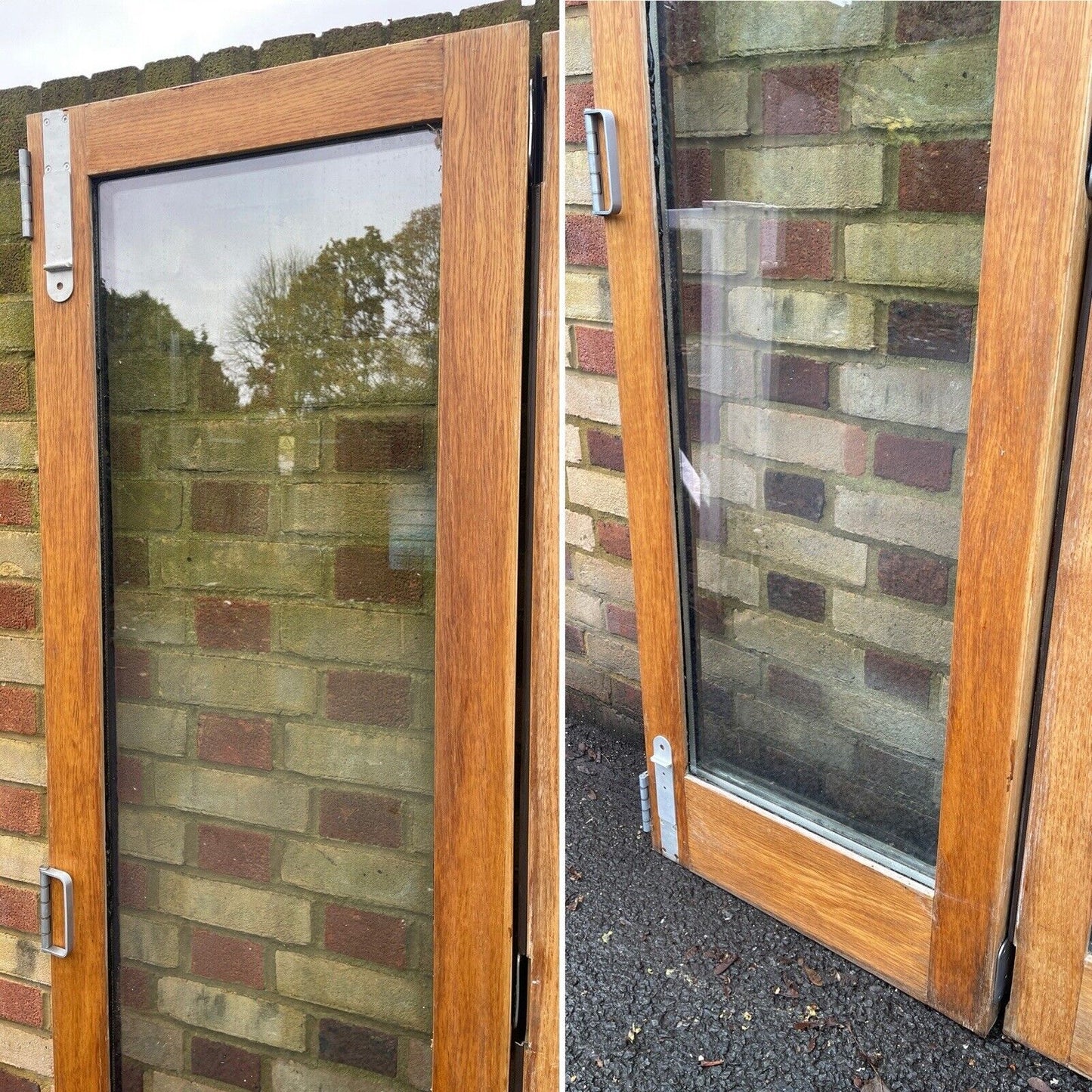 Solid Oak Double Glazed Bifold Sliding  External Doors NO FRAME 1970 x 1720mm