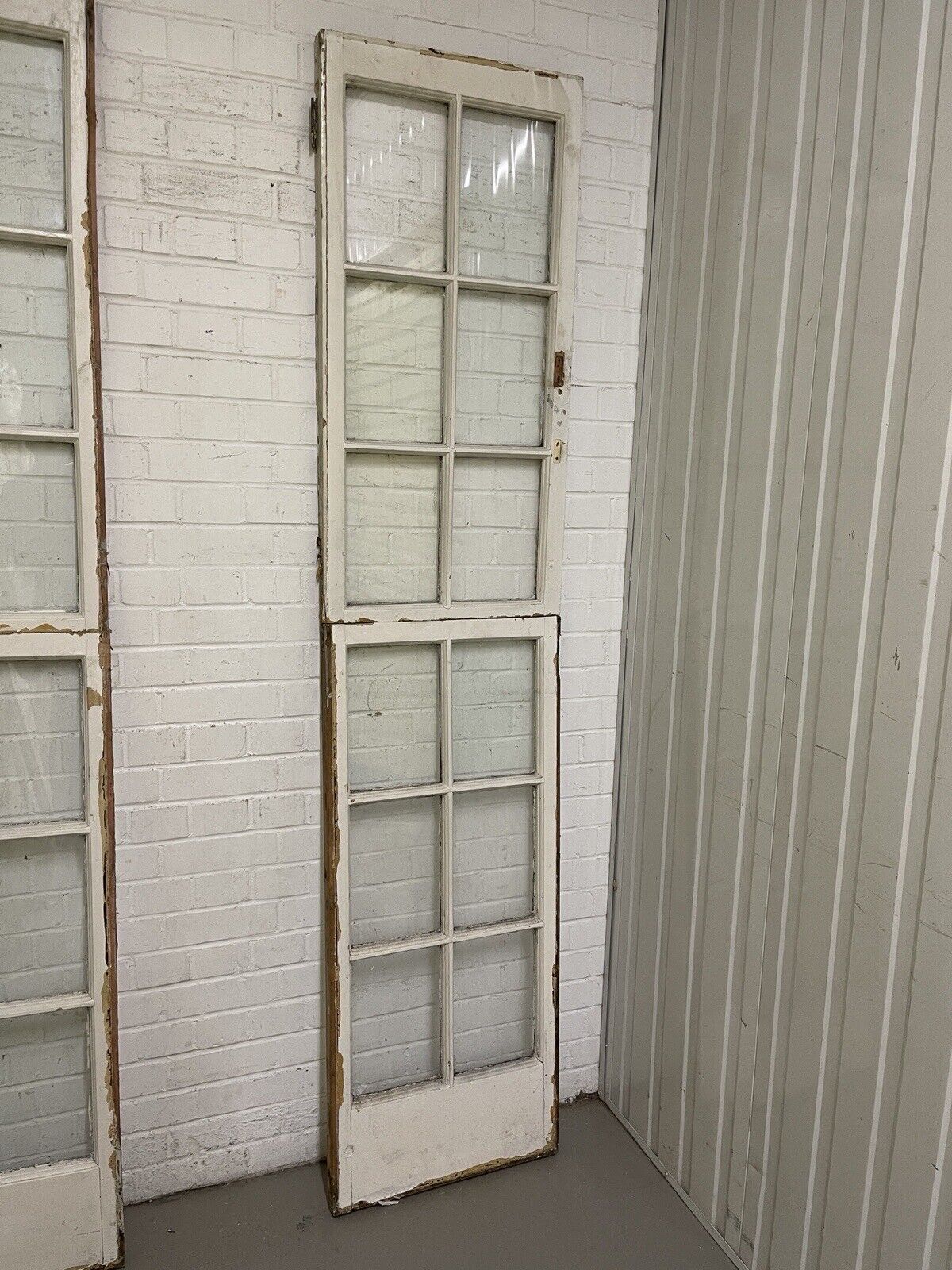 Reclaimed French Georgian Wooden Double Doors With Side Windows 2235 x 11070mm