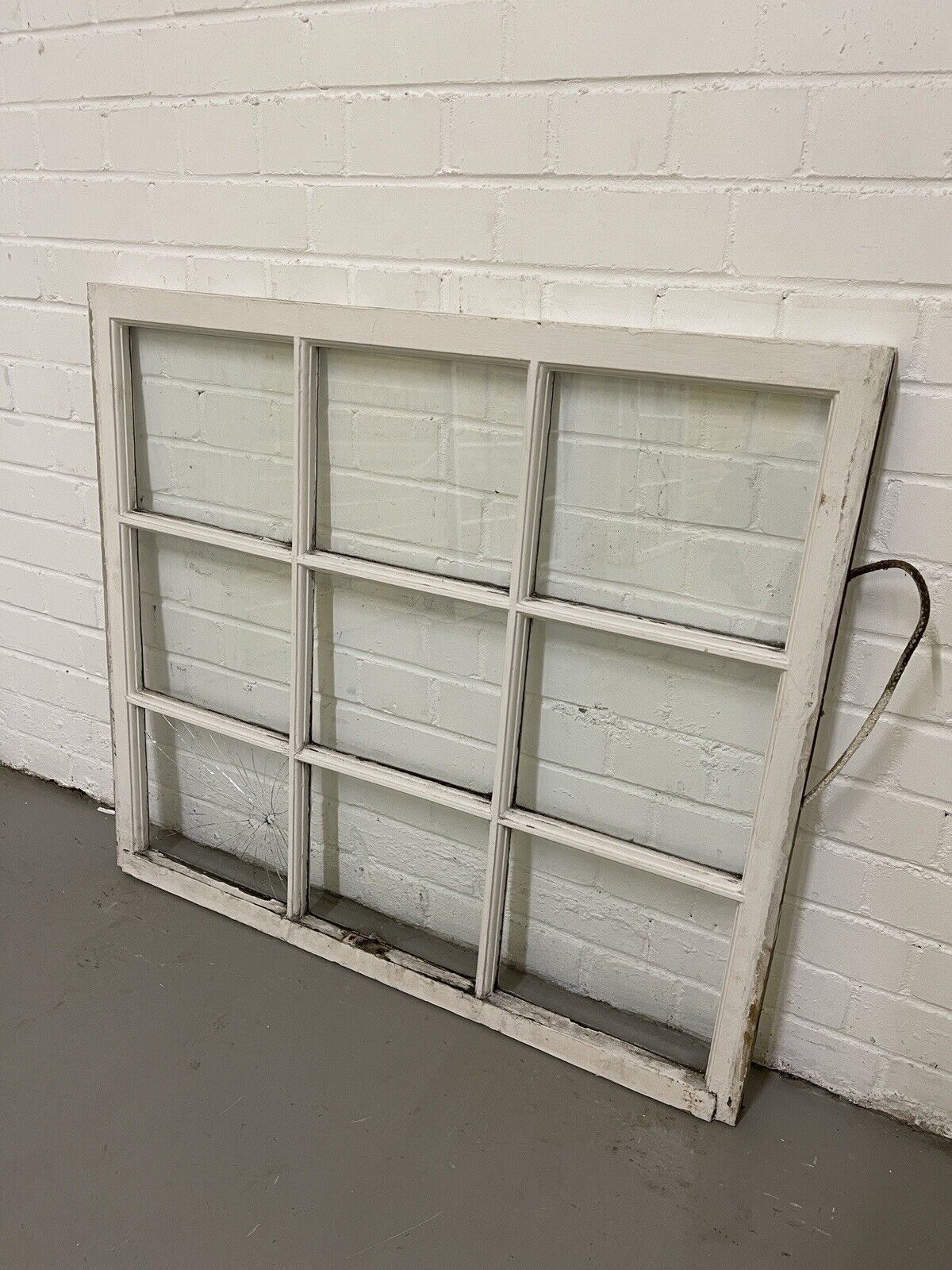 Reclaimed Old Georgian 9 Panel Wooden Window 910 x 807mm