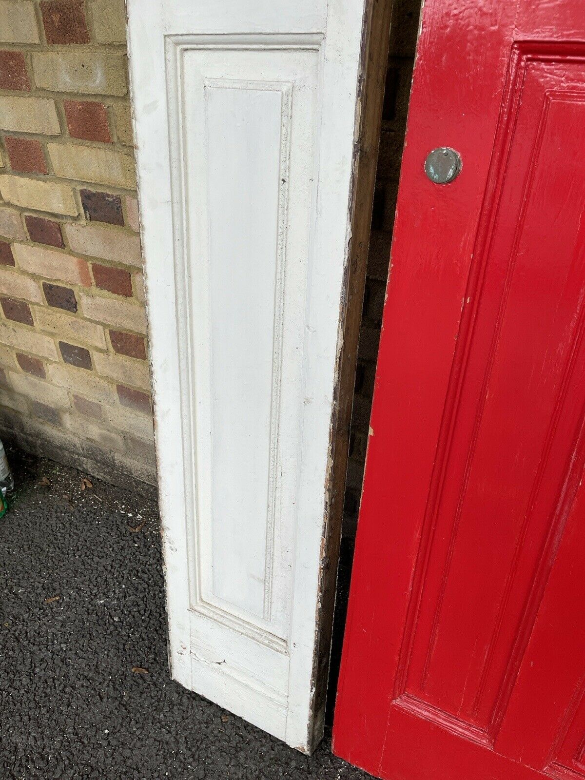 Reclaimed Victorian Edwardian Wooden Panel External Front Door With Surround