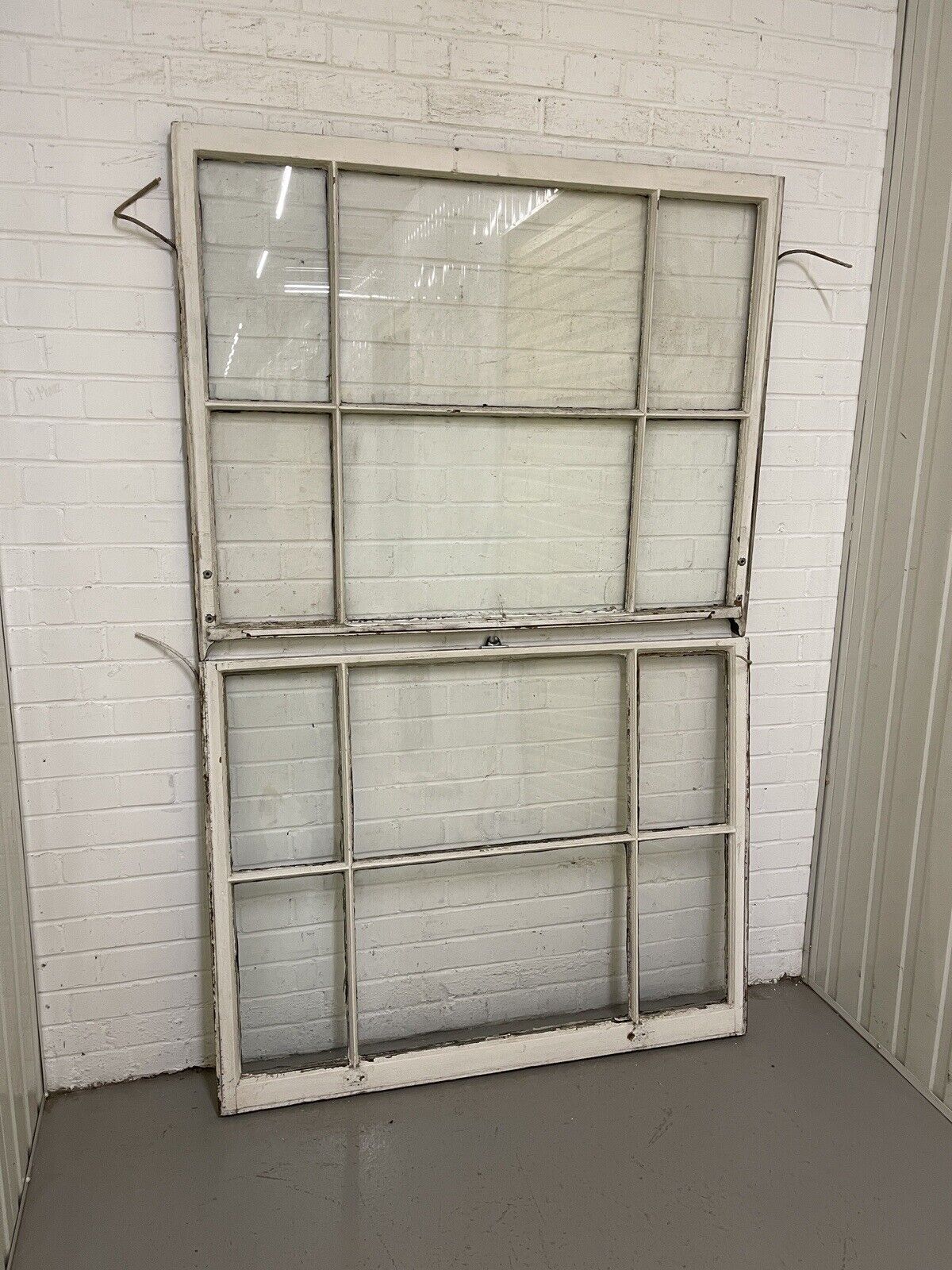 Pair Of Reclaimed Old Edwardian Sash Panel Wooden Window 955 x 1190 930 x 1190mm