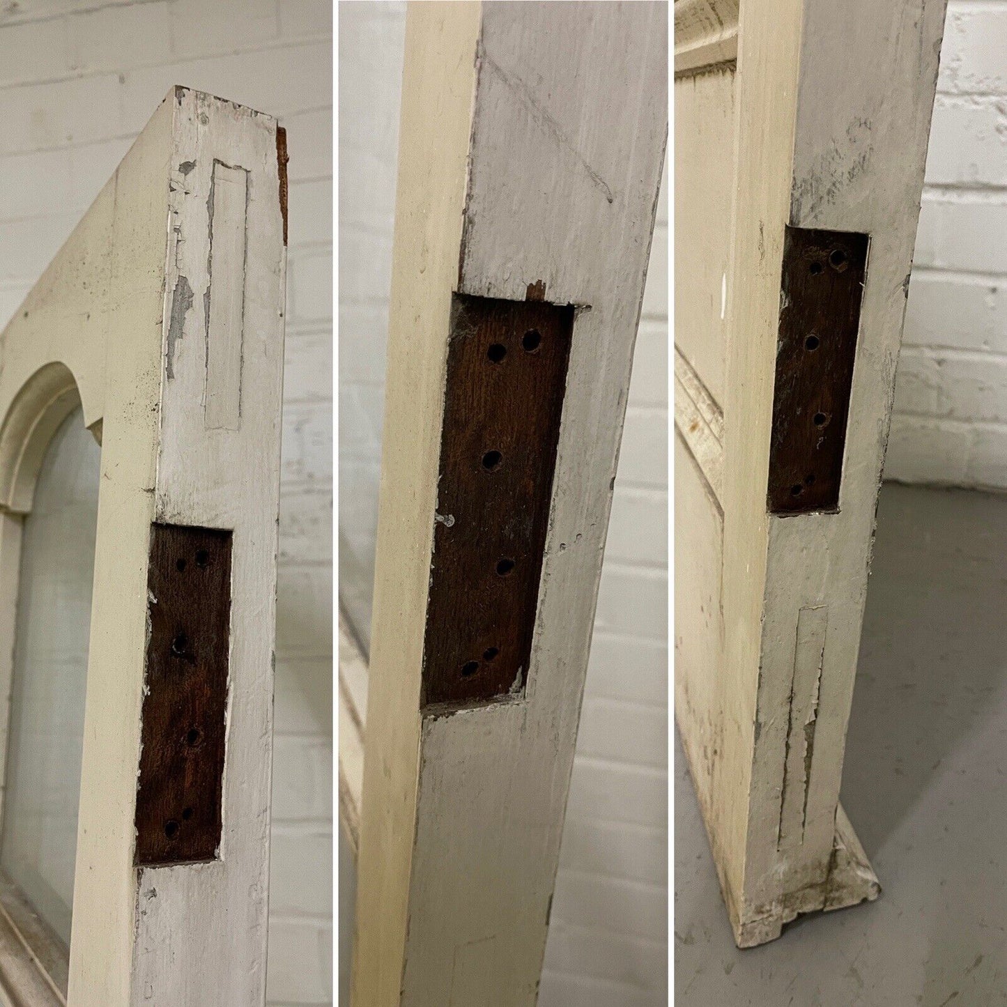 Reclaimed Edwardian French Single Panel Glass Wooden Double Doors 2070 x 1210mm