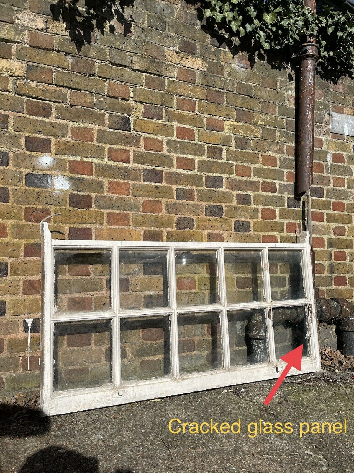 Large Reclaimed Old Georgian 10 Panel Wooden Sash Window