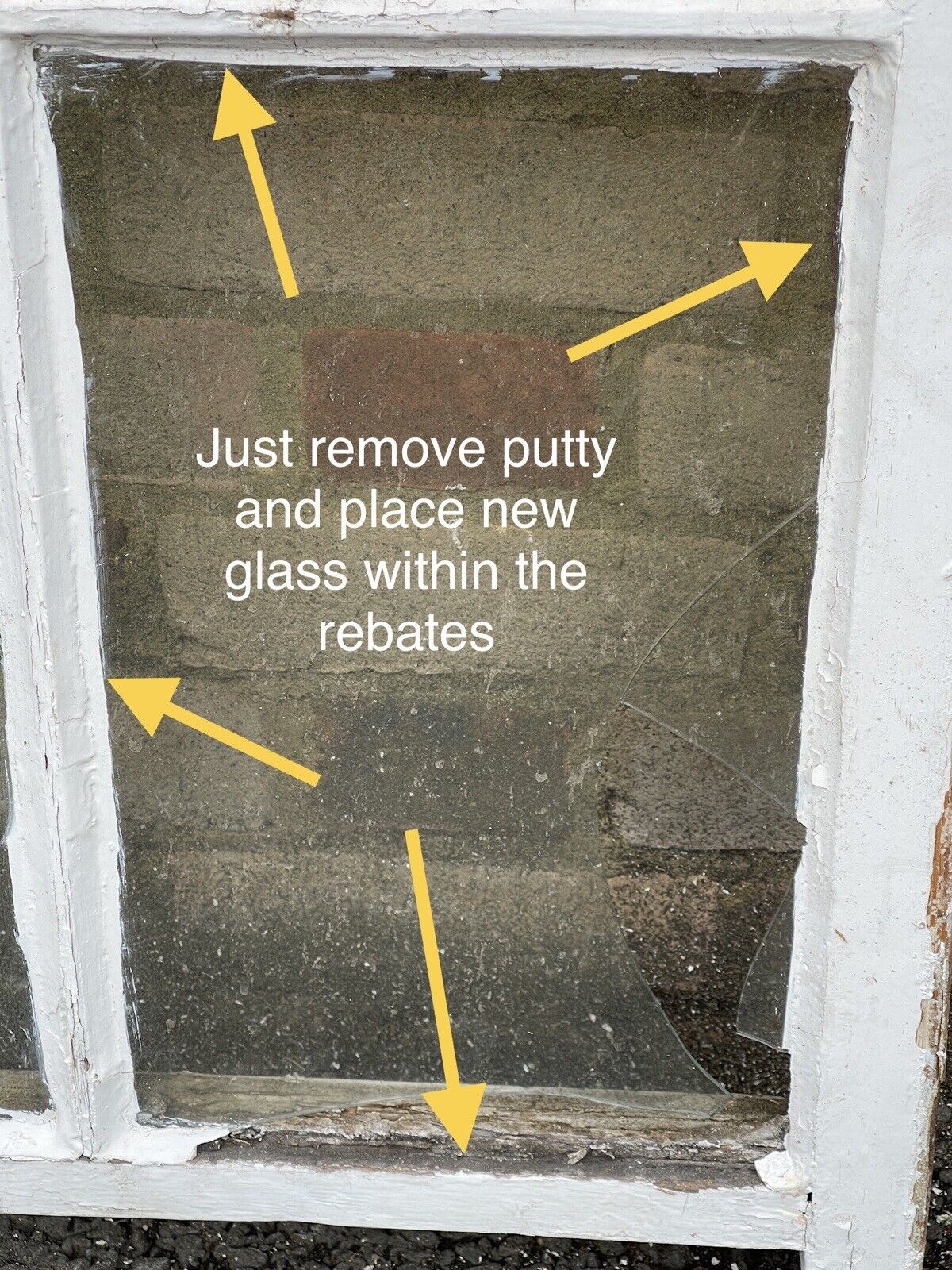 Reclaimed Old Georgian 6 Panel Wooden Window 840 x 950mm