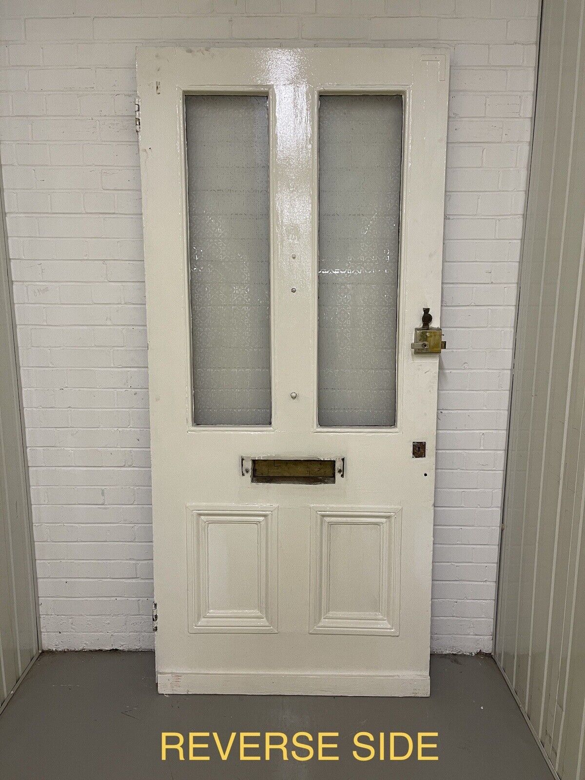 Reclaimed Old Victorian Wooden Panel Front Door Etched Glass 2170 or 2175 x 990