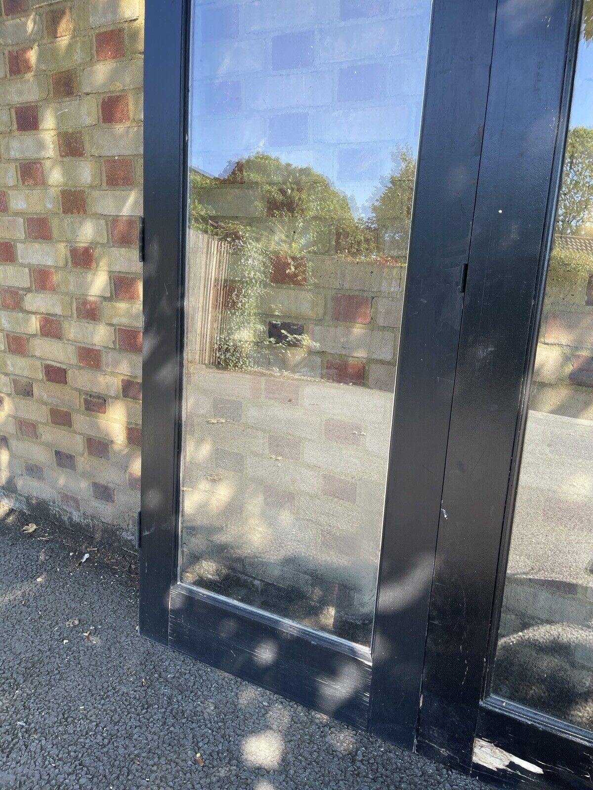 Reclaimed Old French Double Glazed Glass Wooden Double Doors 1540mm x 1975mm