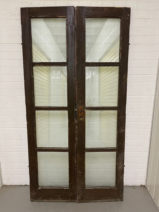 Reclaimed Old French Double Glazed Glass Wooden Double Doors 2015 x 1035mm