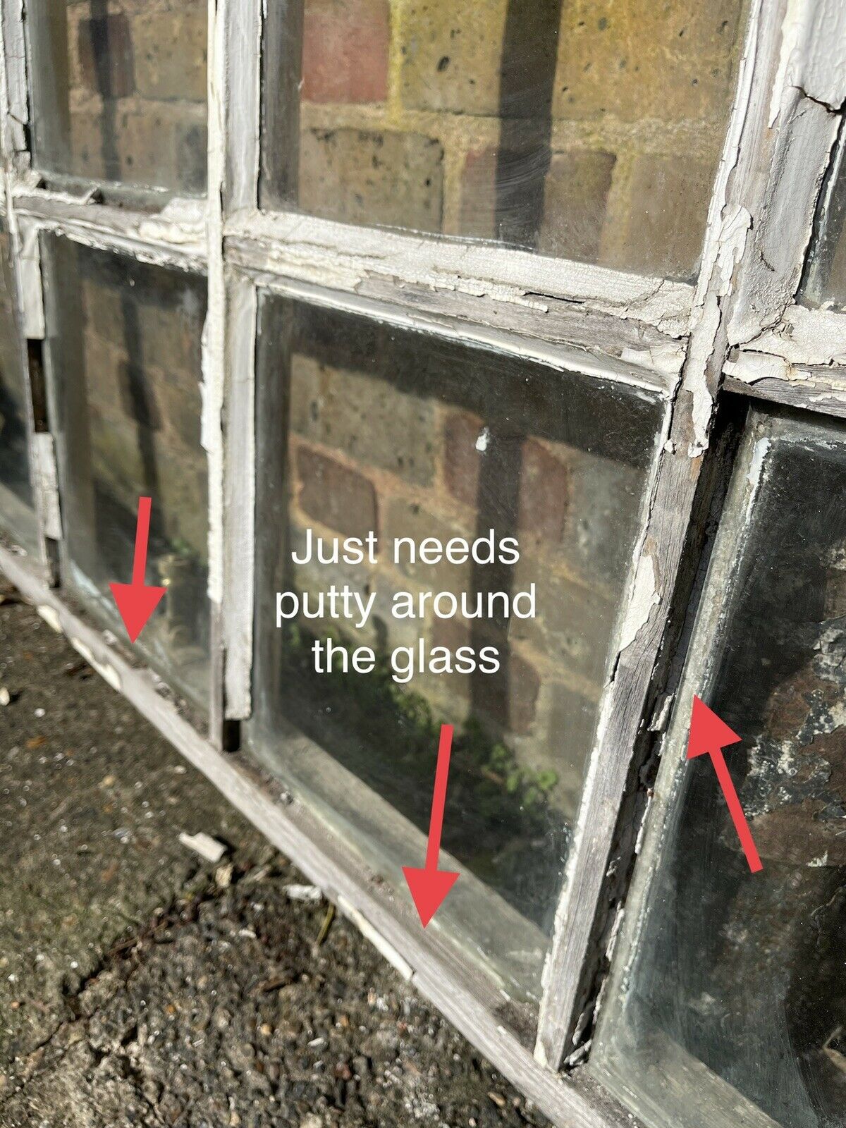 Large Reclaimed Old Georgian 10 Panel Wooden Sash Window
