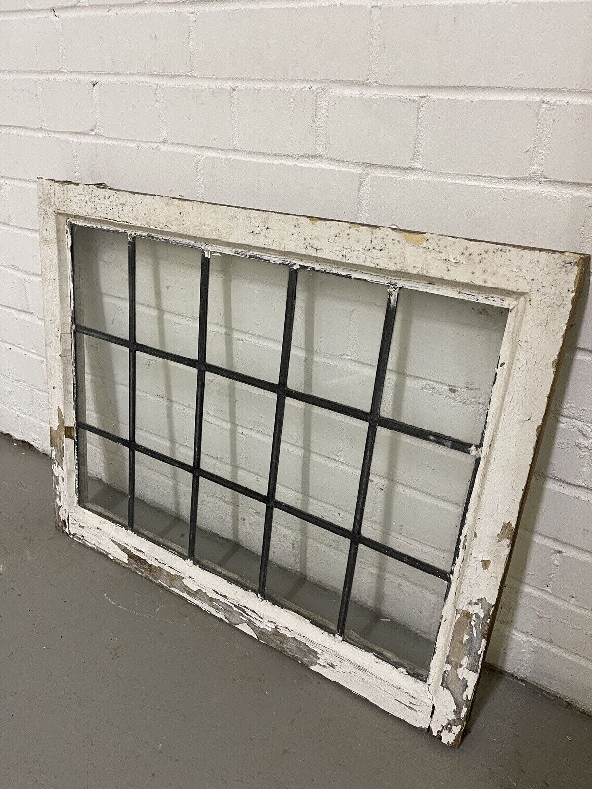 Reclaimed Leaded Light Panel Wooden Window 720 x 570mm