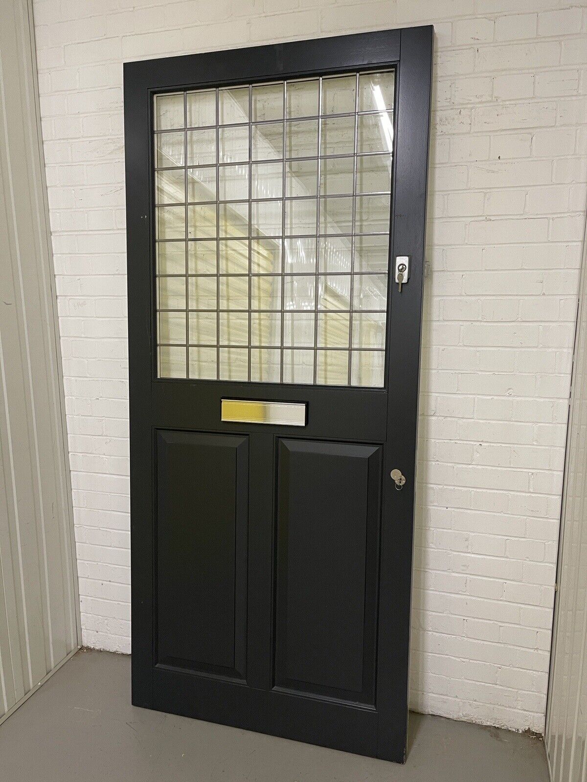 Reclaimed Style Wooden Bespoke Hardwood Leaded Light Front Door 2210 x 980mm