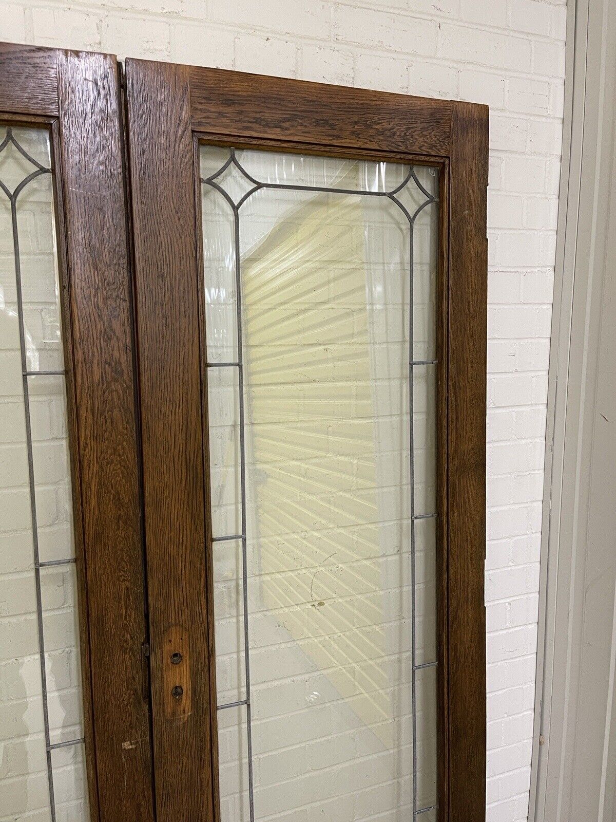 Reclaimed Old Oak French Double Glazed Glass Wooden Double Doors 1995 x 1380mm