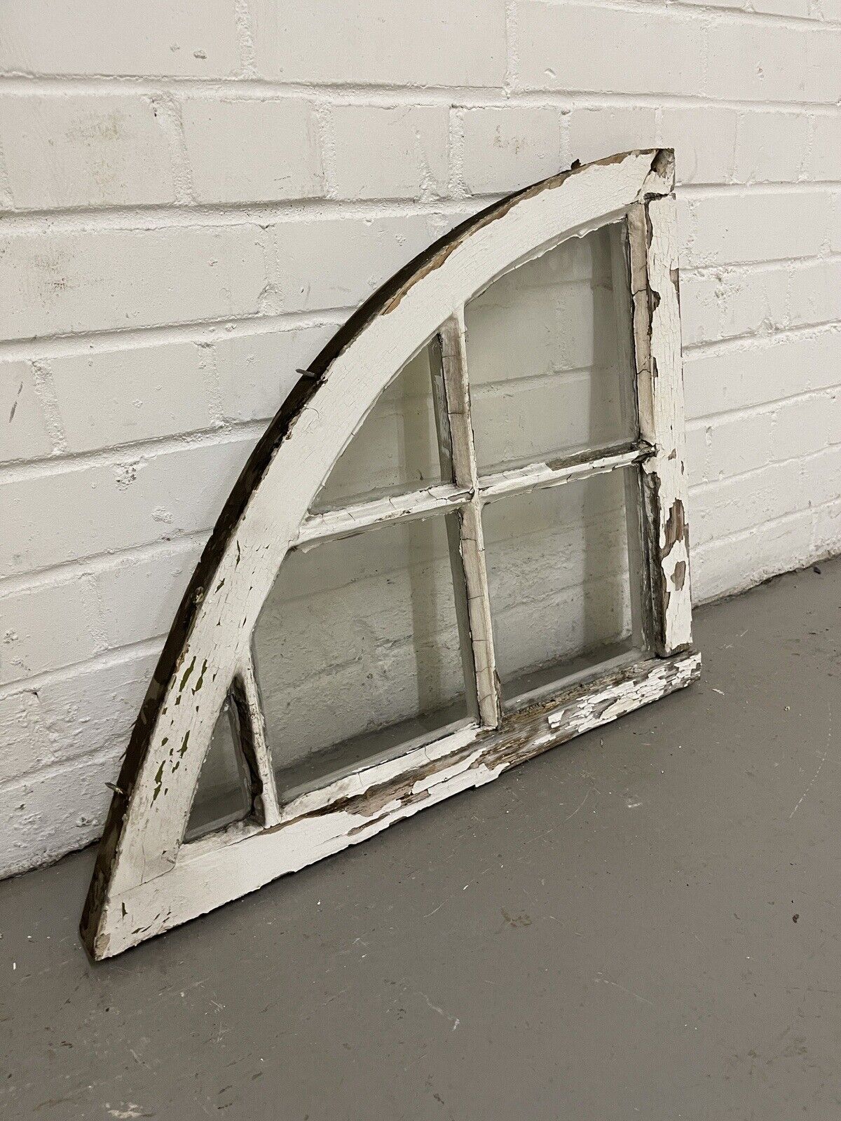 Reclaimed Old Georgian Arch Panel Wooden Sash Window 507 x 605mm