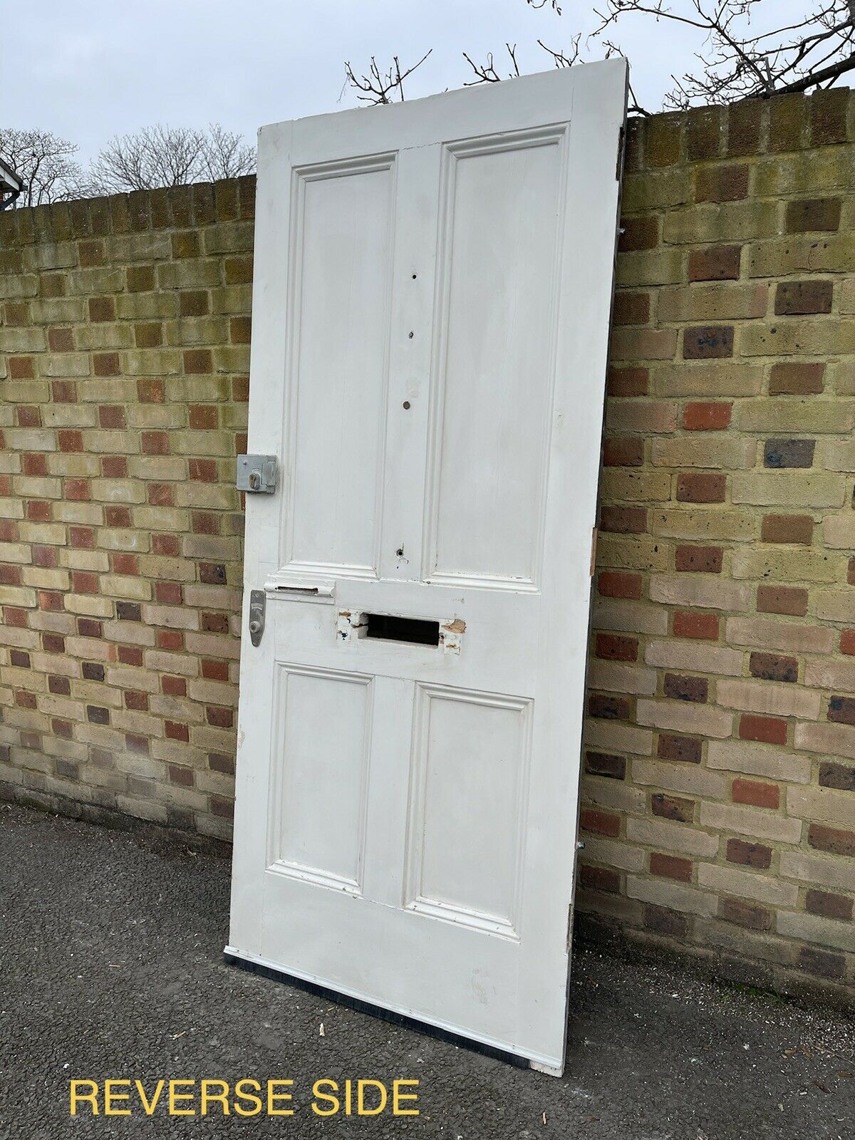 Reclaimed Old Edwardian Victorian Wooden Panel Front Door 2130mm x 910mm
