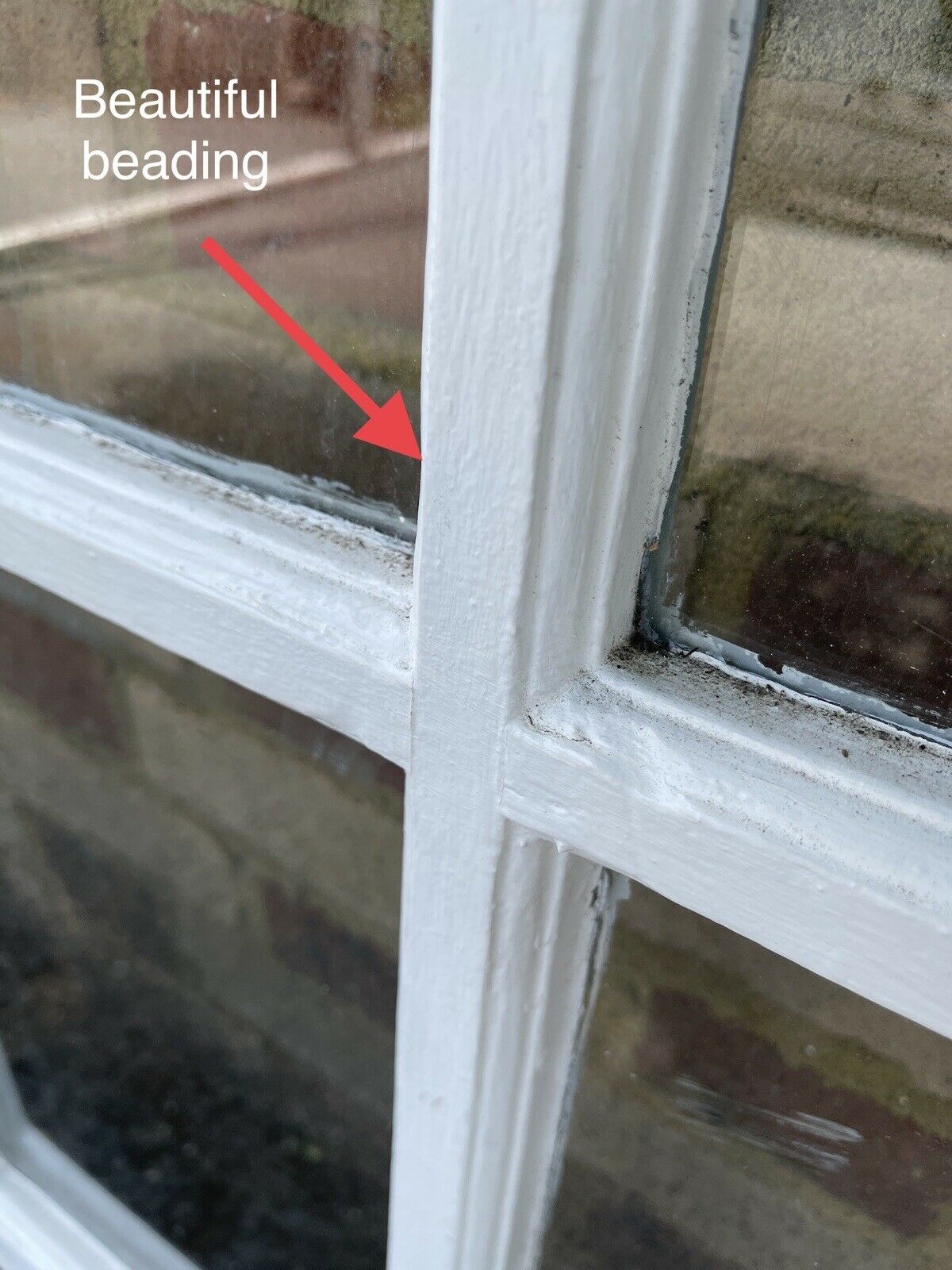 Reclaimed Old Georgian 6 Panel Wooden Window 950 x 912mm