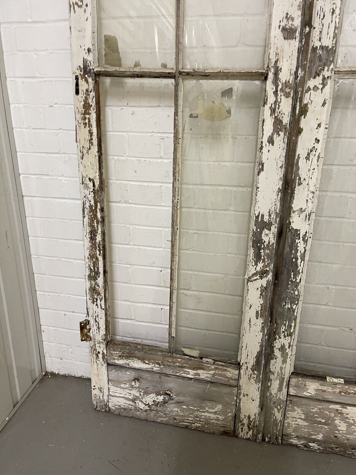 Reclaimed Georgian French Single Panel Glass Wooden Double Doors 2130 x 1210mm