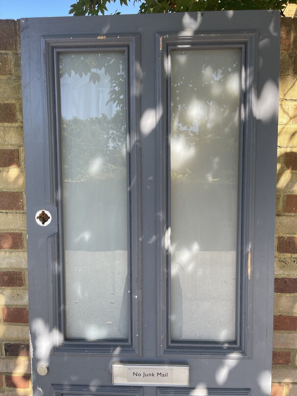 Reclaimed Victorian Wooden Panel External Front Door 2002 or 2030mm x 805mm