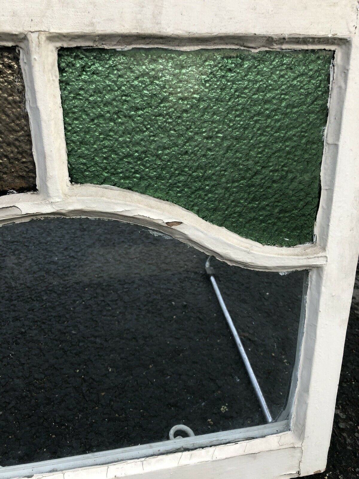 Reclaimed Art Deco Stained Glass Wooden Panel Window