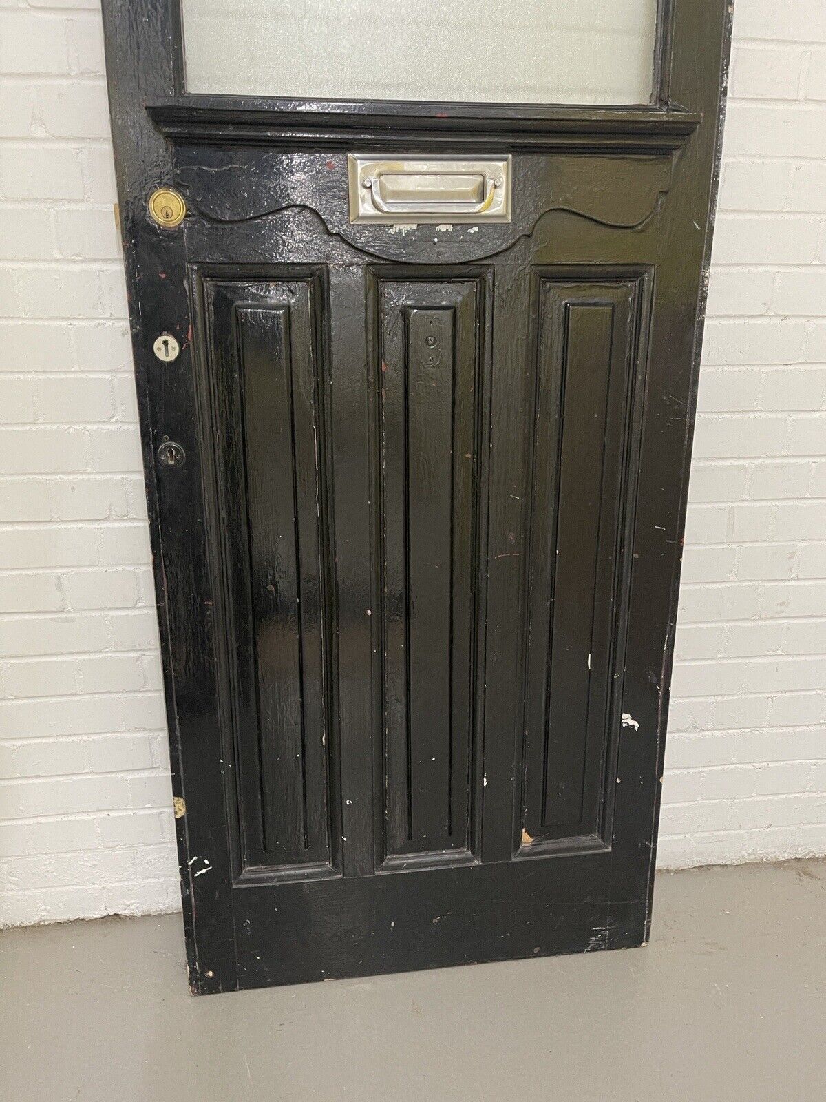 Reclaimed Old Edwardian Victorian Wooden Panel Front Door 2030mm x 810mm