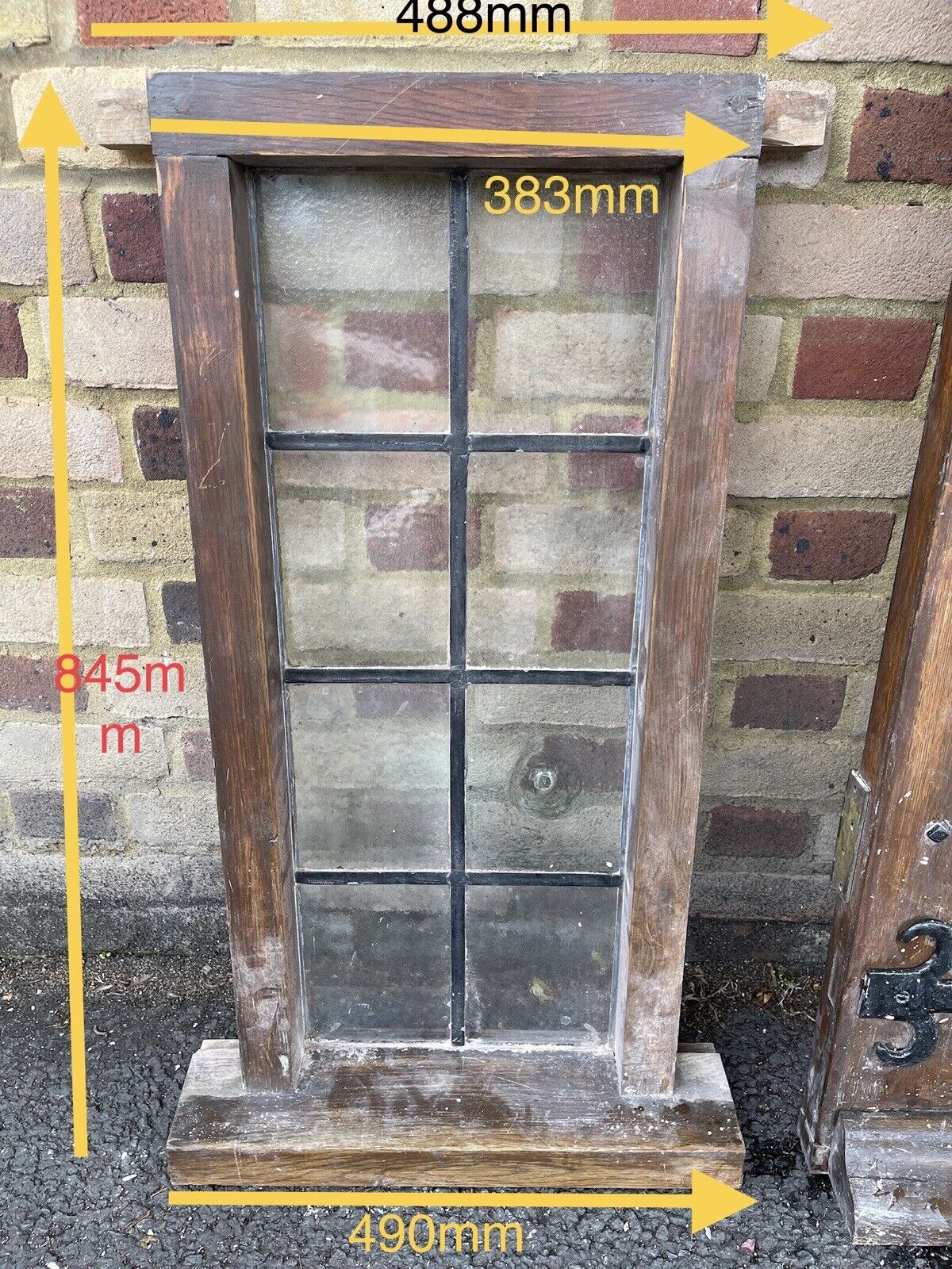 Reclaimed Oak Studded Wooden Front Door 1985 x 767mm With Wooden Side Window