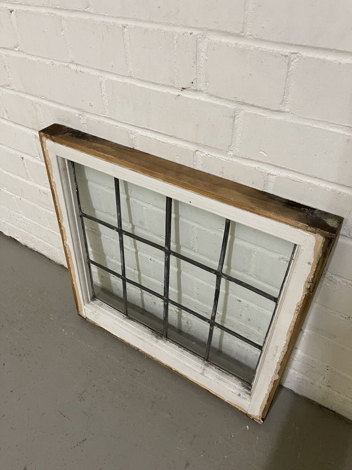 Reclaimed Leaded Light Panel Wooden Windows 517 x 508mm
