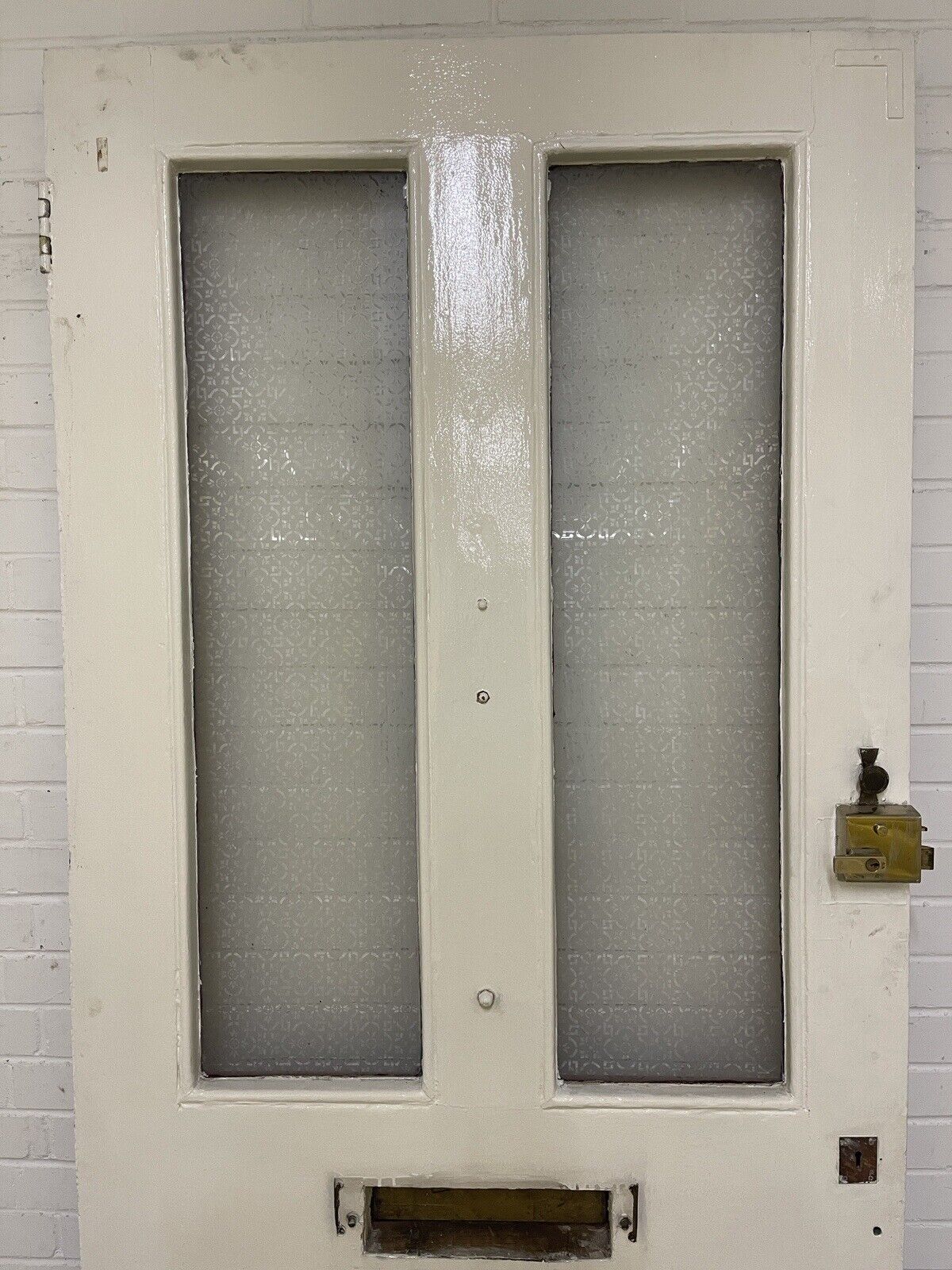 Reclaimed Old Victorian Wooden Panel Front Door Etched Glass 2170 or 2175 x 990