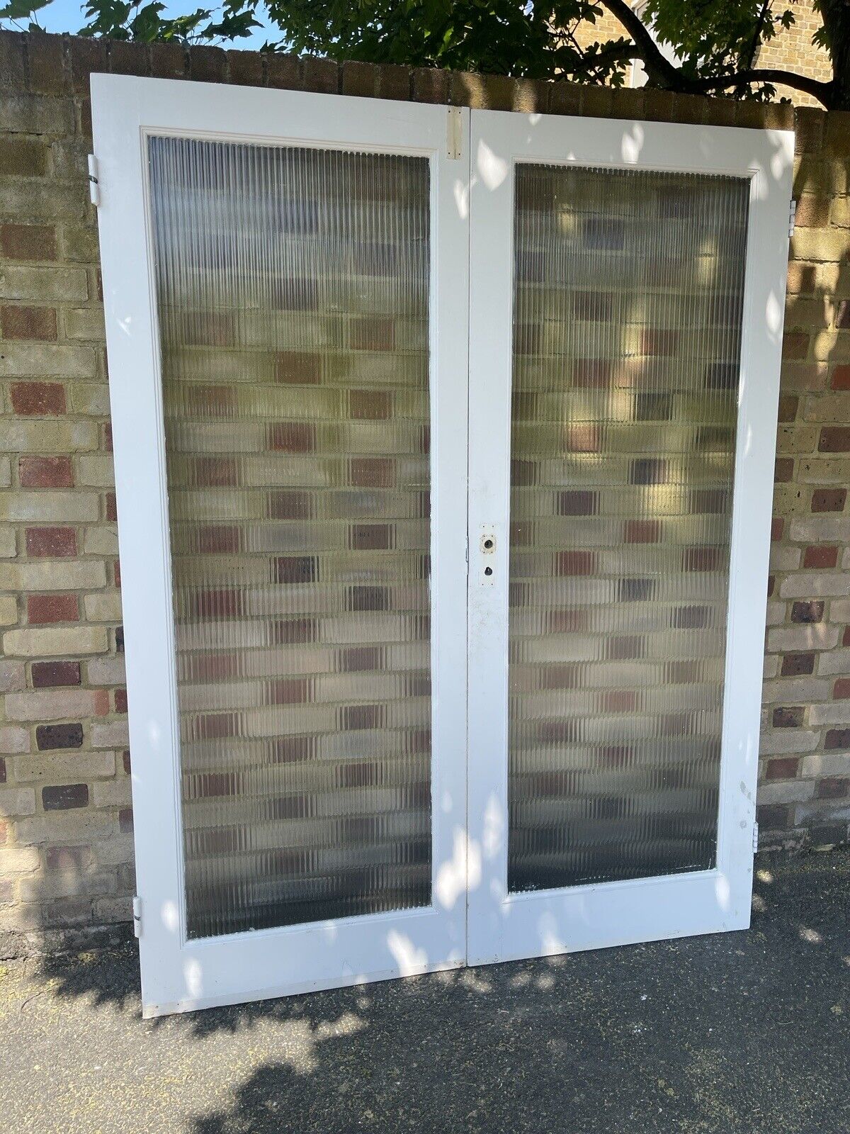Reclaimed Reeded Glass Internal Or External French Doors 1950 x 1505mm