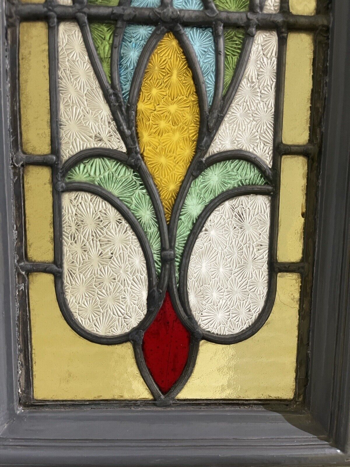Reclaimed Victorian Edwardian Wooden Panel Stained Glass Front Door 1975 x 760mm