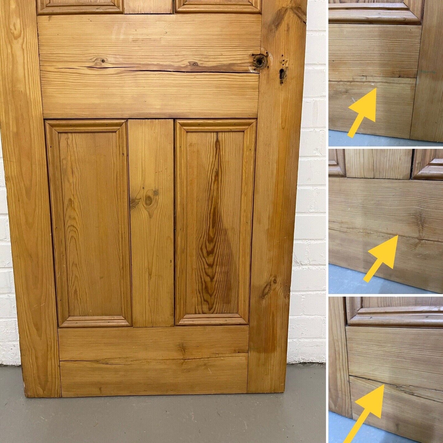 Original Vintage Reclaimed Victorian Pine Internal 4 panel Door 1900 x 702mm