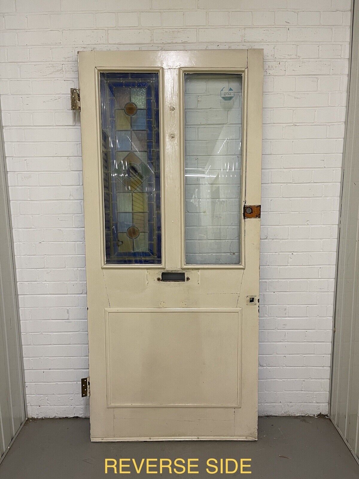 Reclaimed Victorian Stained Glass Wooden Panel External Front Door 2040 x 915mm