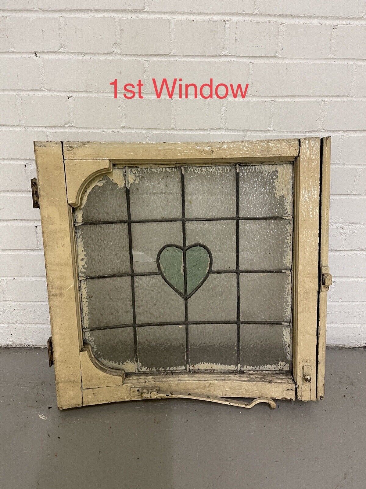 Job Lot Of Three Reclaimed Old Curved Georgian Heart Shaped Panel Wooden Windows