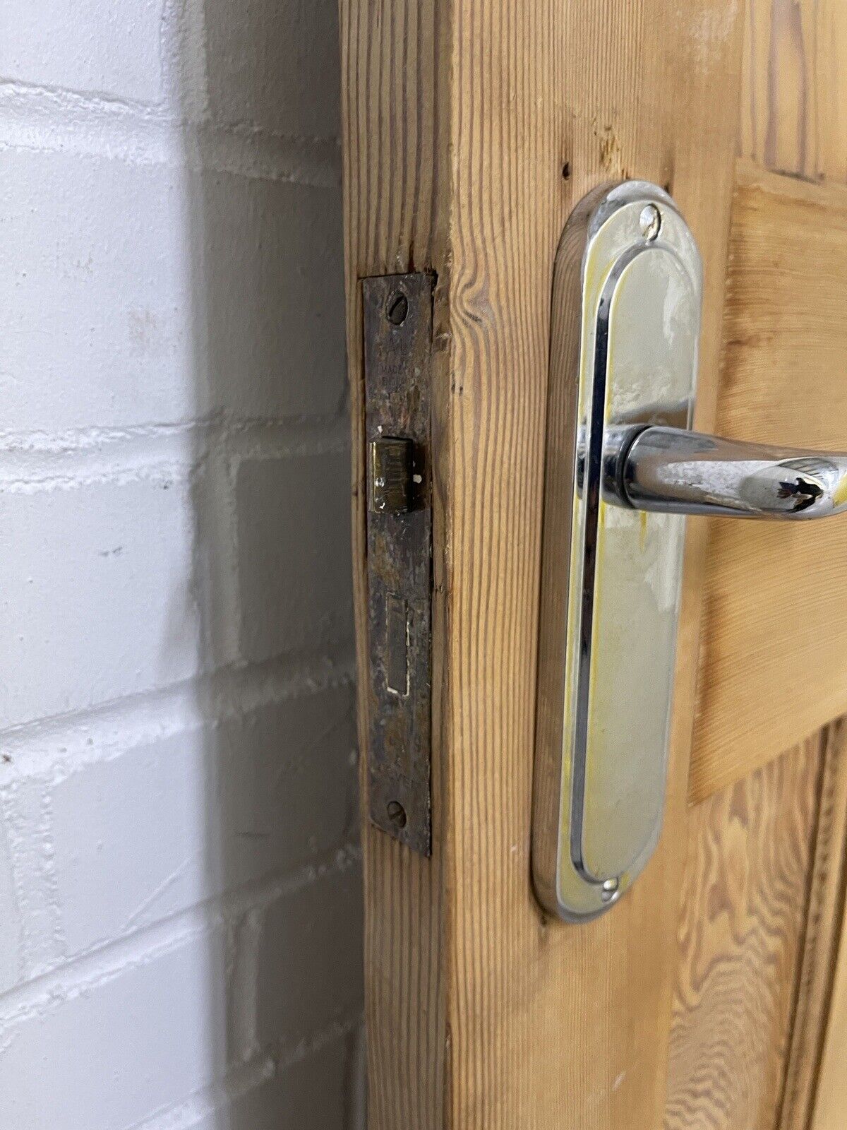 Reclaimed 1930s Edwardian 1 over 3 panel pine Internal door 1965 1960mm x 760mm
