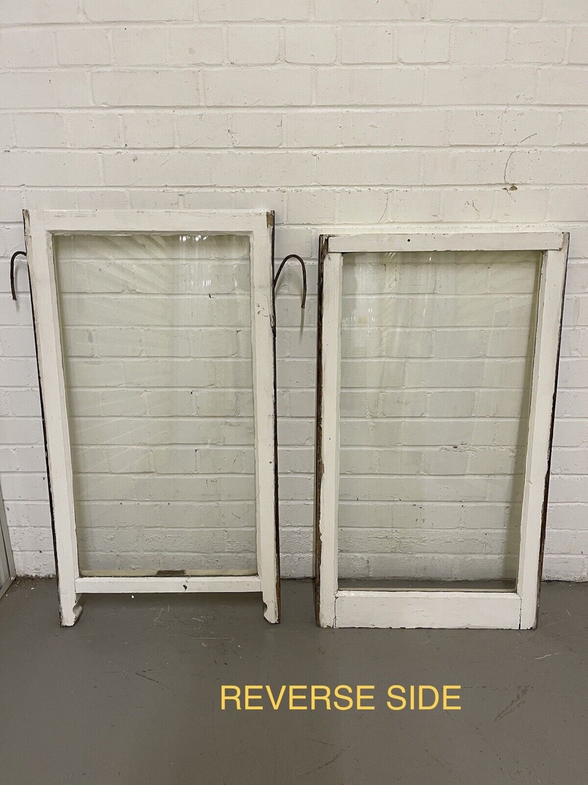 Two Pairs Of Reclaimed Old Victorian Panel Wooden Panel Sash Window