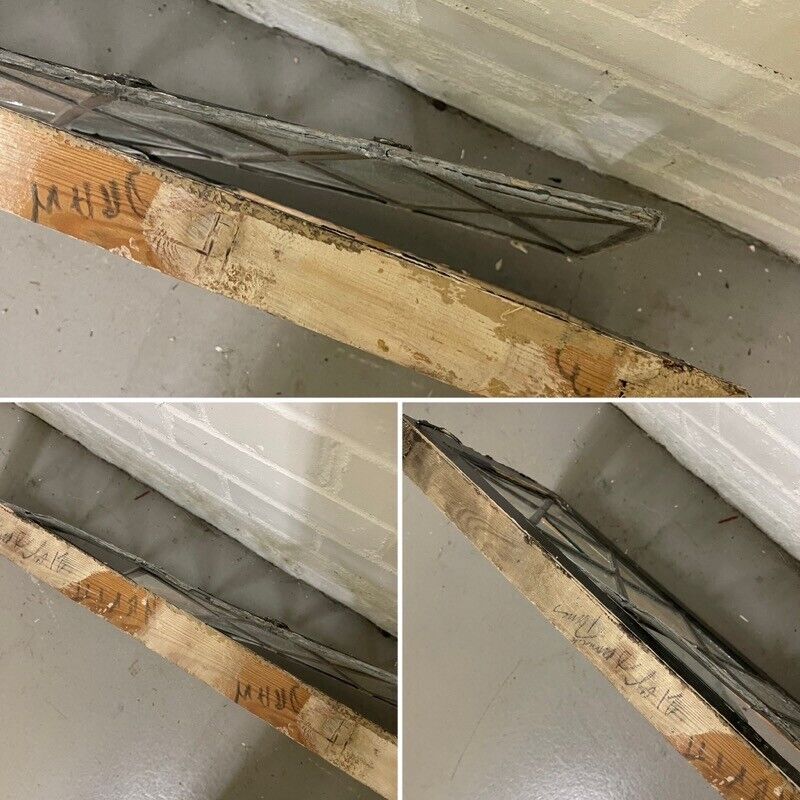 Job Lot Of 11 Reclaimed Leaded Light Diamond Panel Wooden Windows