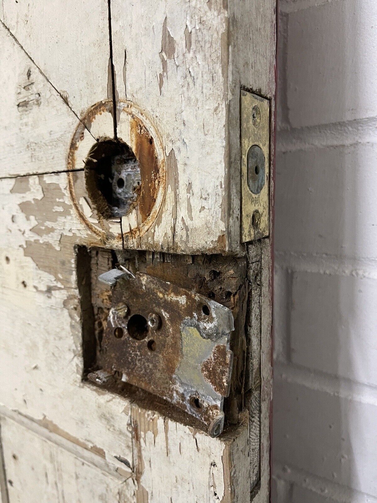 Reclaimed Old 1930s Edwardian Wooden Panel Front Door 1990 Or 1985mm x 755mm