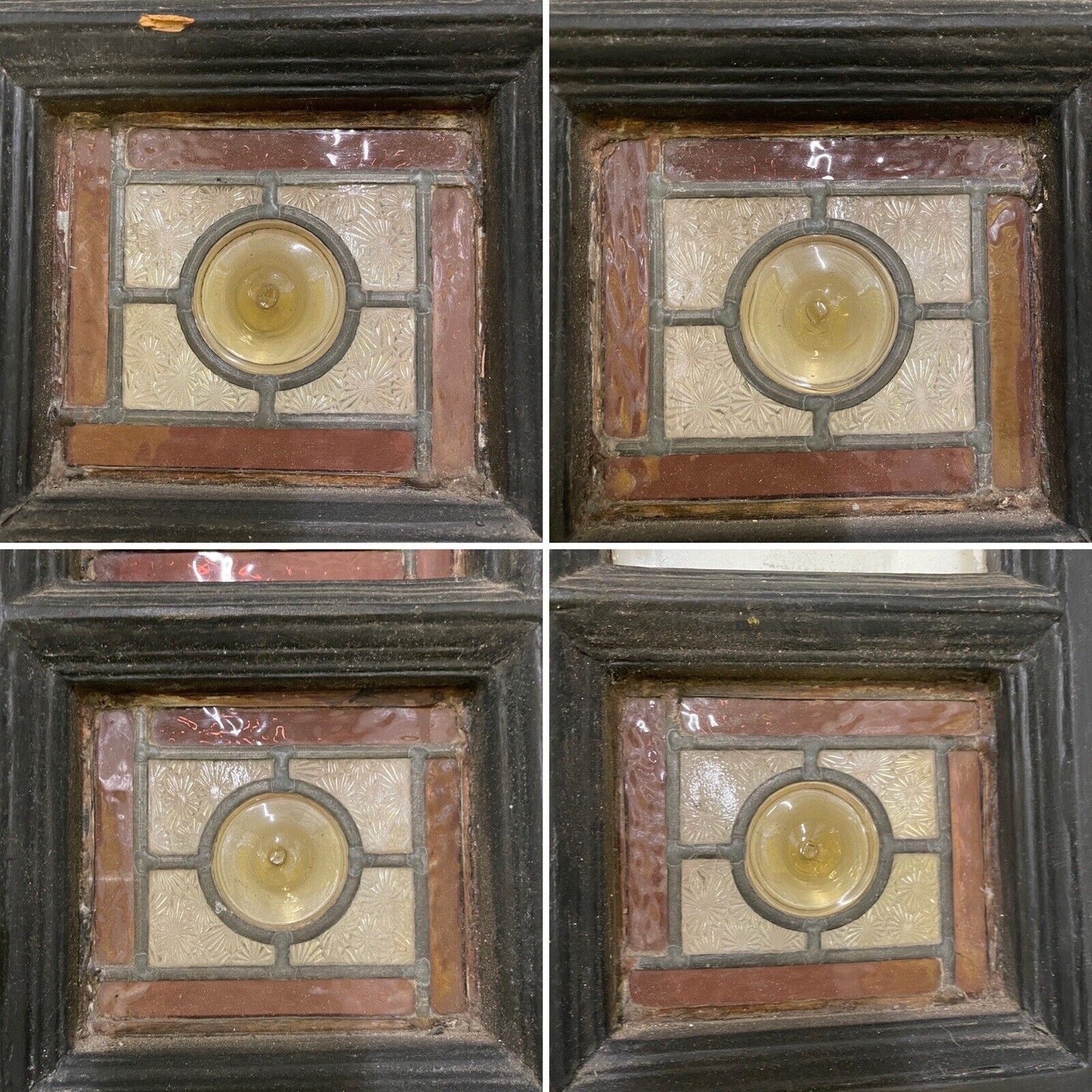 Reclaimed Victorian Edwardian Wooden Panel Stained Glass Front Door 2130 x 975